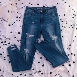 American Eagle High-Waisted Ripped Jeans